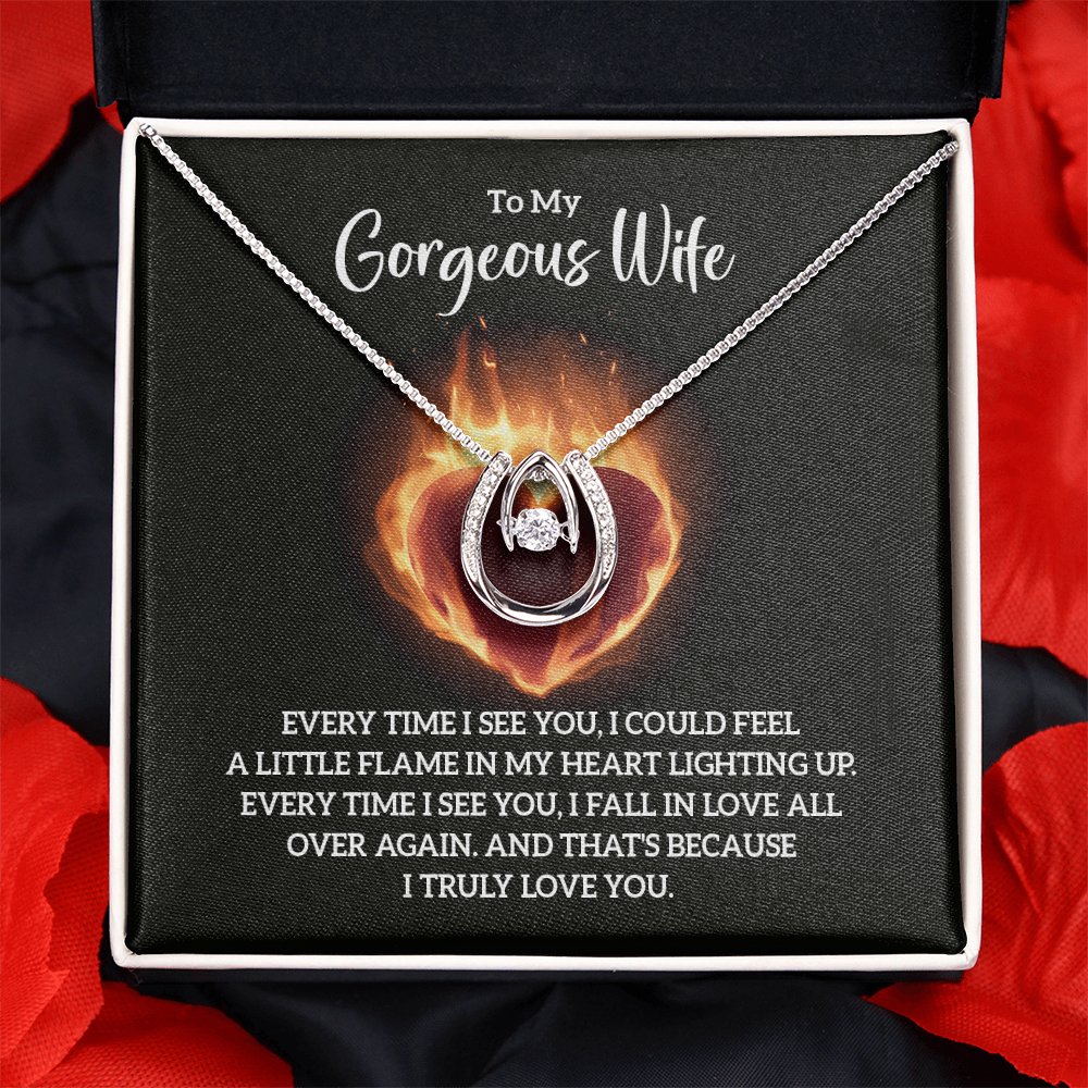 Lucky in Love Necklace for Wife – Meaningful Jewelry Gift for Anniversary or Birthday