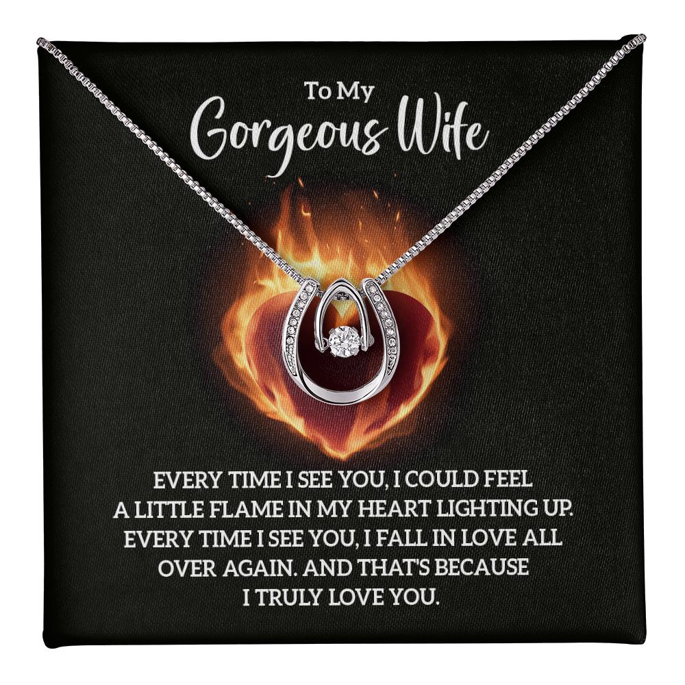 Lucky in Love Necklace for Wife – Meaningful Jewelry Gift for Anniversary or Birthday