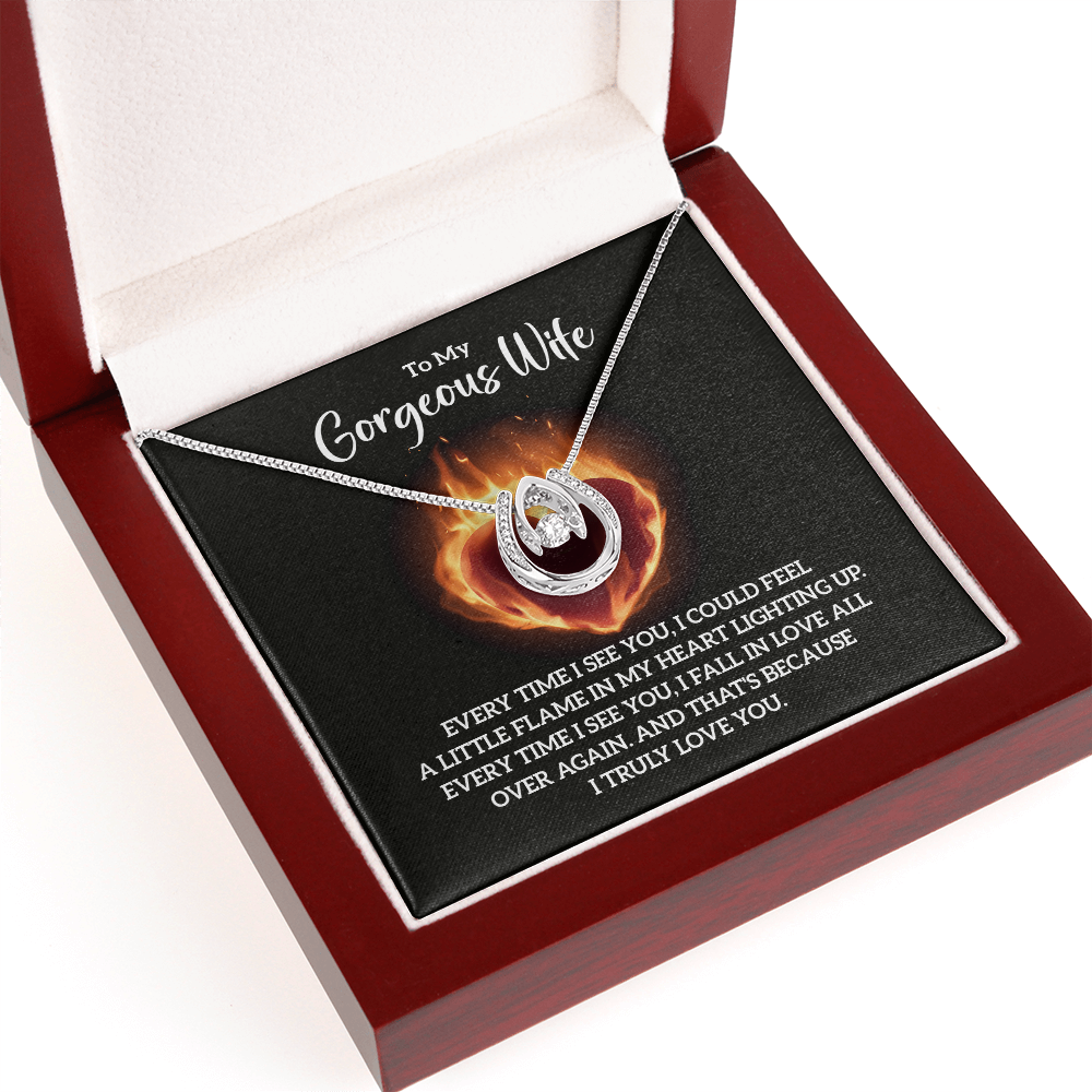 Lucky in Love Necklace for Wife – Meaningful Jewelry Gift for Anniversary or Birthday