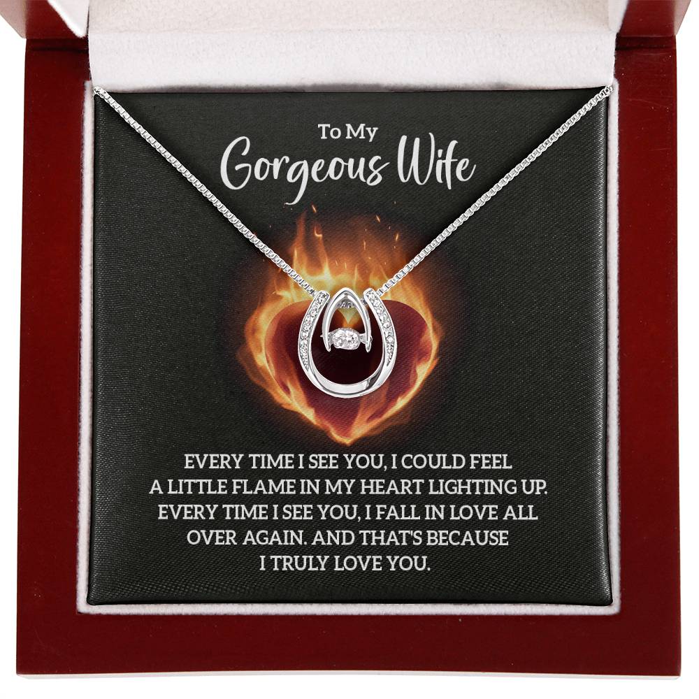 Lucky in Love Necklace for Wife – Meaningful Jewelry Gift for Anniversary or Birthday