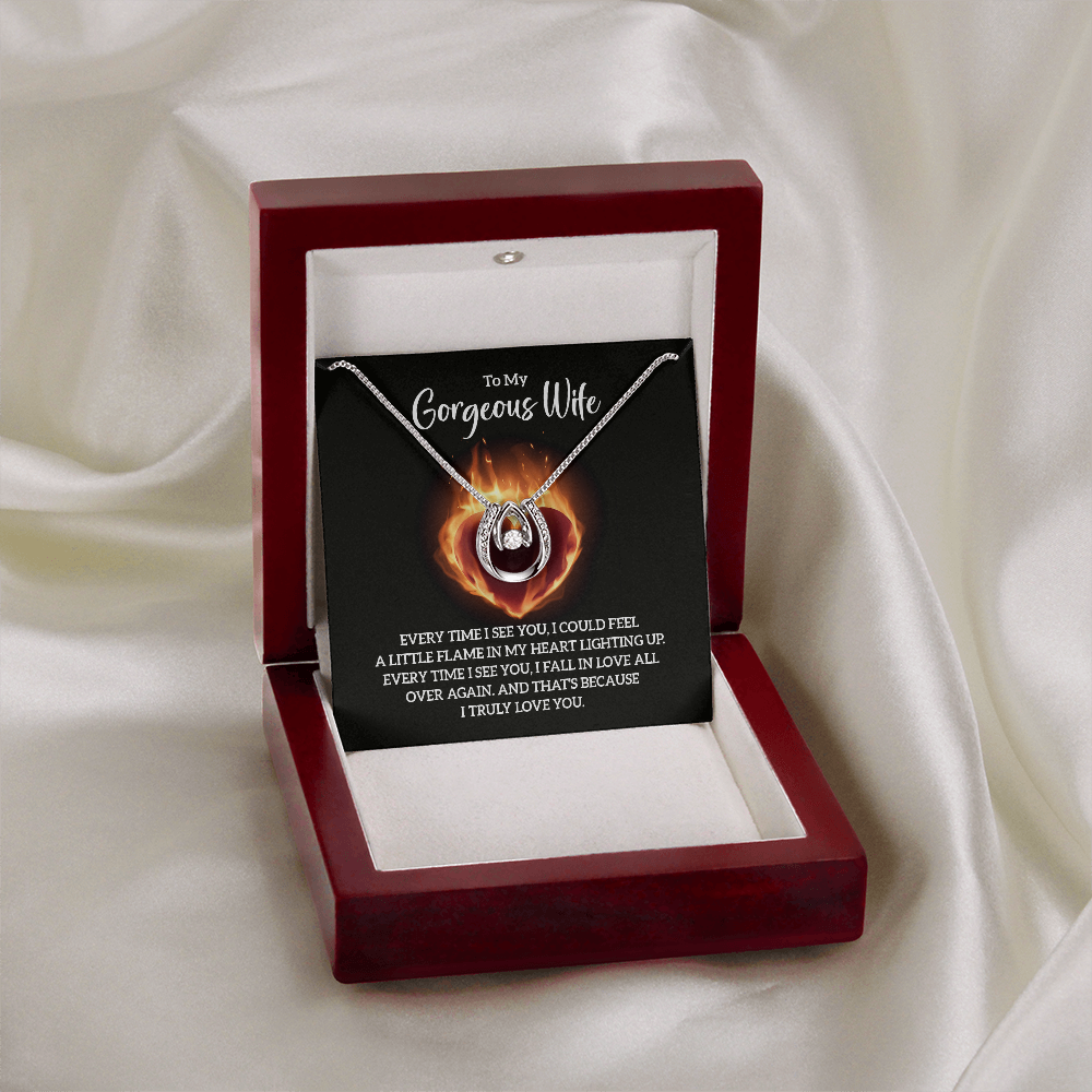 Lucky in Love Necklace for Wife – Meaningful Jewelry Gift for Anniversary or Birthday