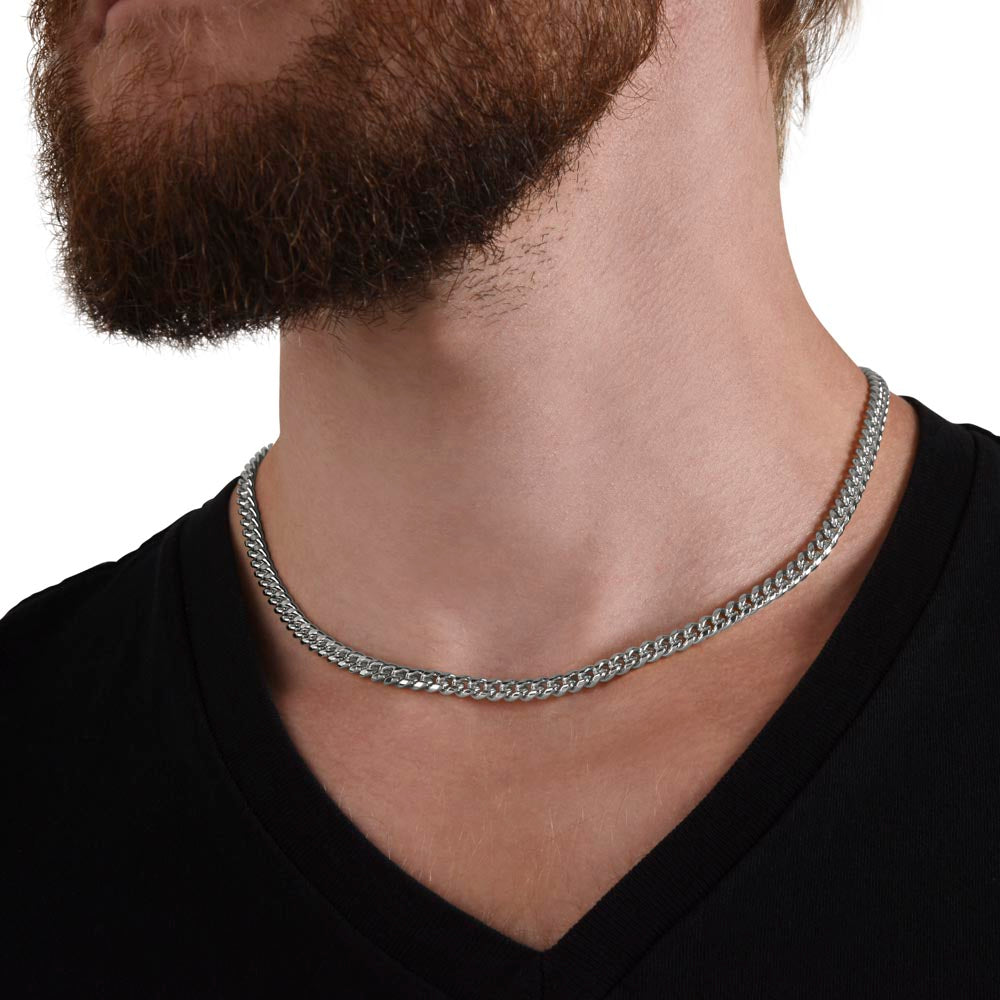 Cuban Link Chain Necklace – Perfect Gift for Son | Stylish & Durable Jewelry with Inspiring Message Card