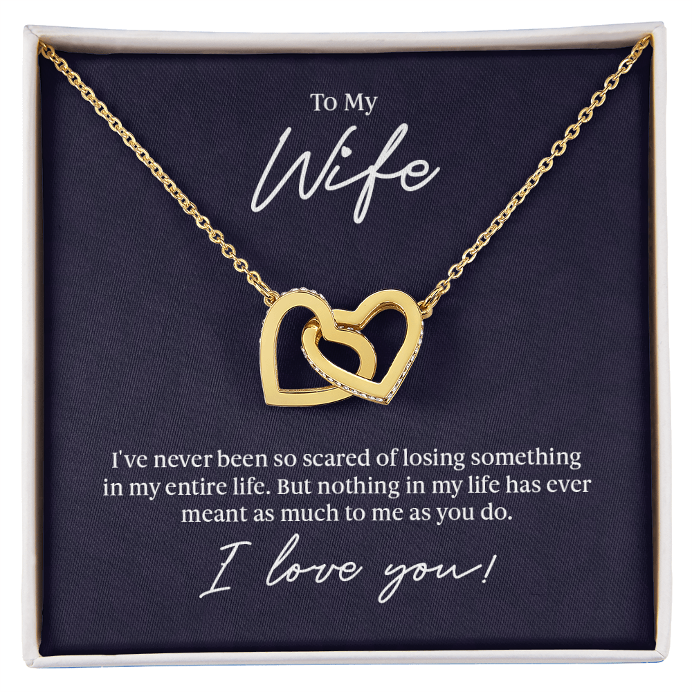 To My Incredible Wife-Interlocking Hearts Necklace-"Fall In Love All Over Again"