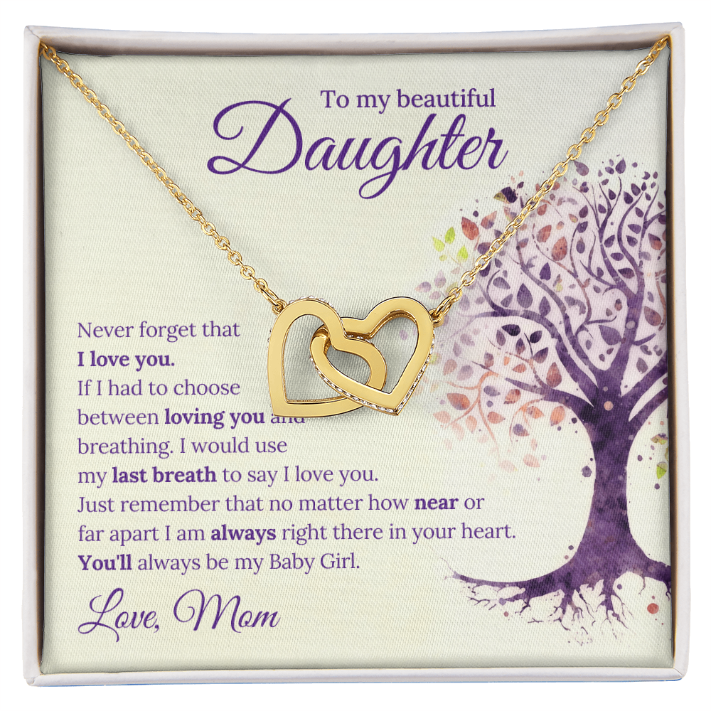 Interlocking Hearts Necklace for Daughter – Gift from Mom & Dad | Symbol of Eternal Love and Bond