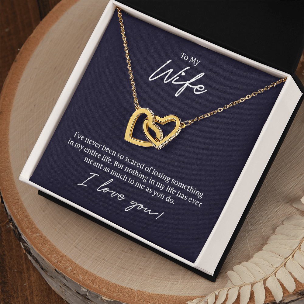 To My Incredible Wife-Interlocking Hearts Necklace-"Fall In Love All Over Again"