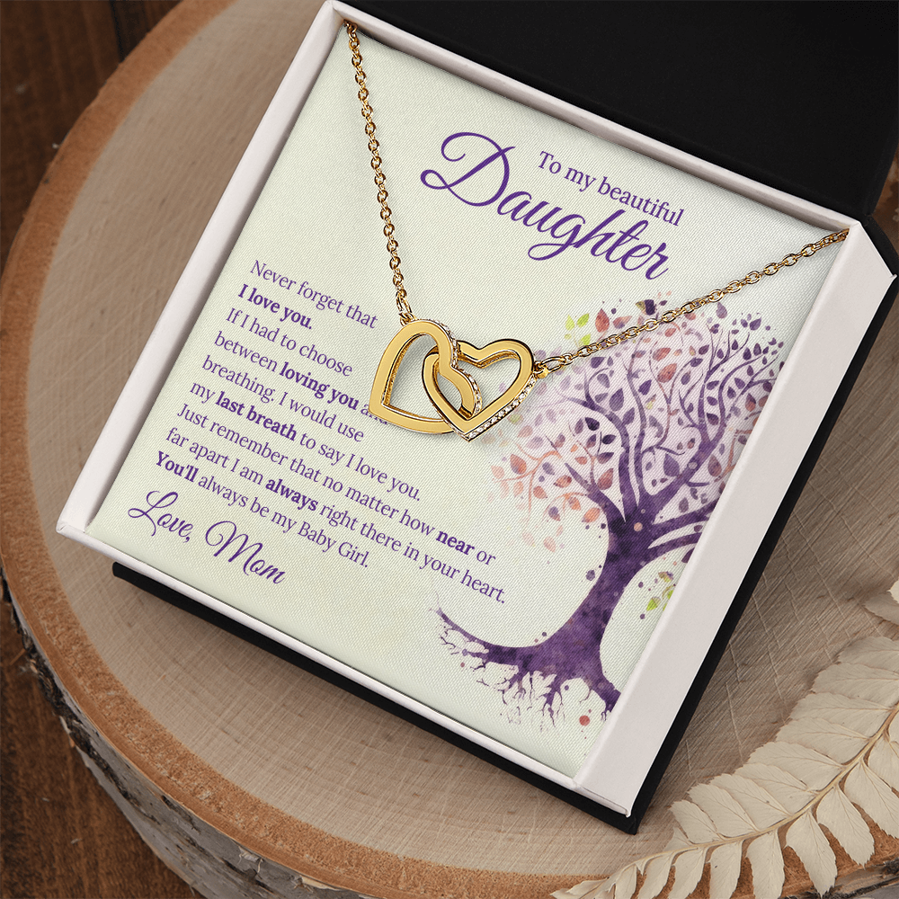 Interlocking Hearts Necklace for Daughter – Gift from Mom & Dad | Symbol of Eternal Love and Bond