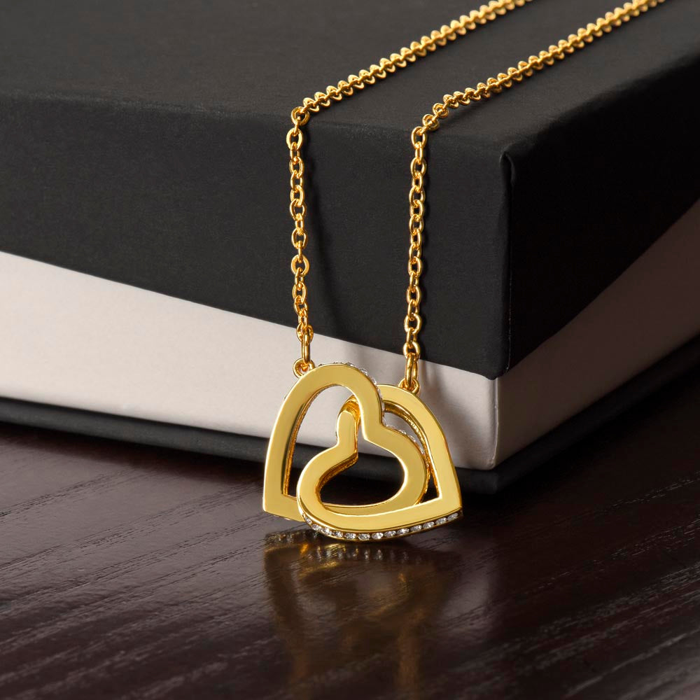 To My Beautiful Daughter -Interlocking Heart Necklace "My Love Is Always With You"