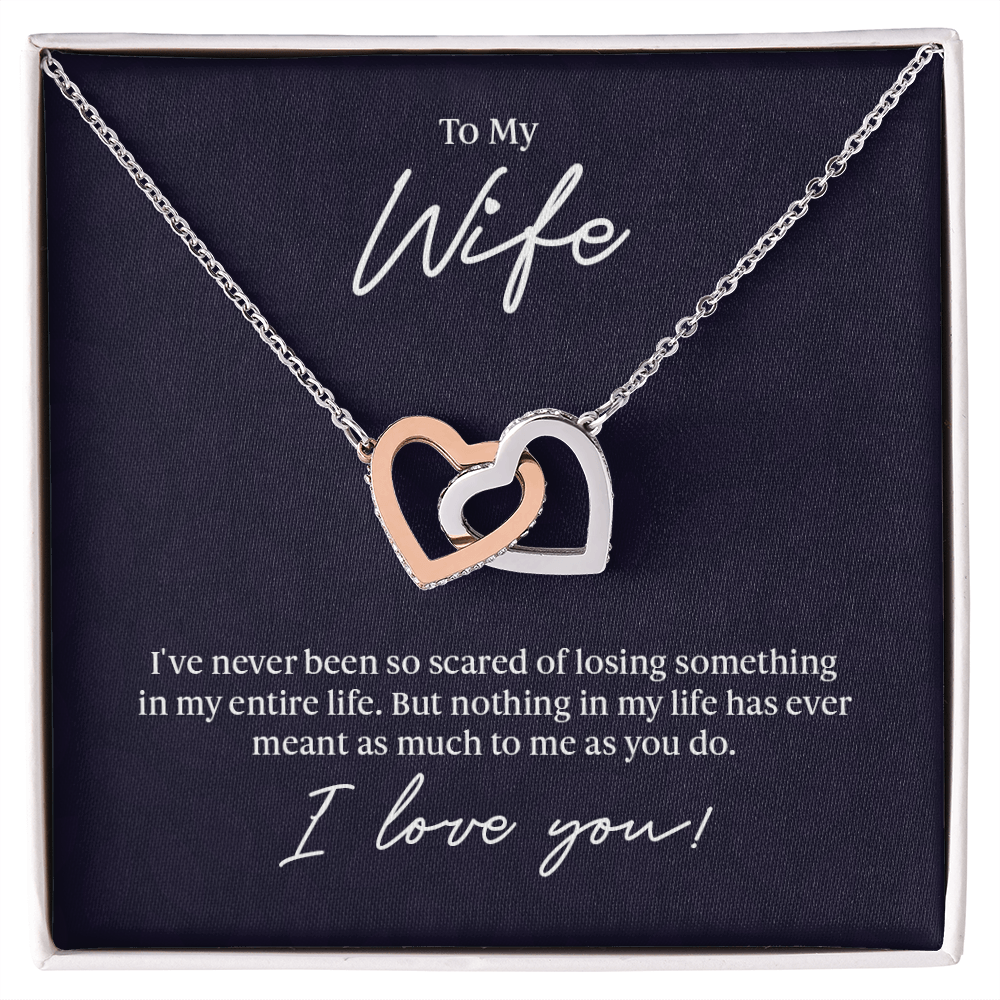 To My Incredible Wife-Interlocking Hearts Necklace-"Fall In Love All Over Again"