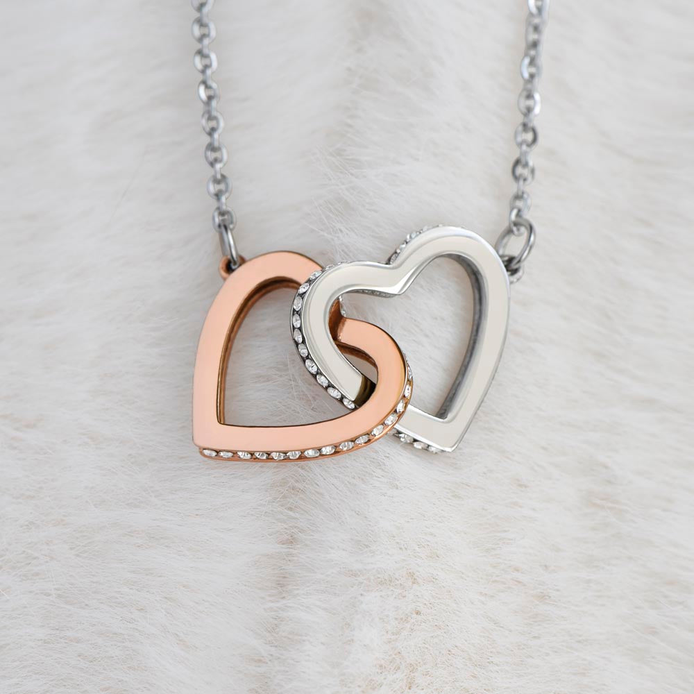 To My Beautiful Daughter -Interlocking Heart Necklace "My Love Is Always With You"