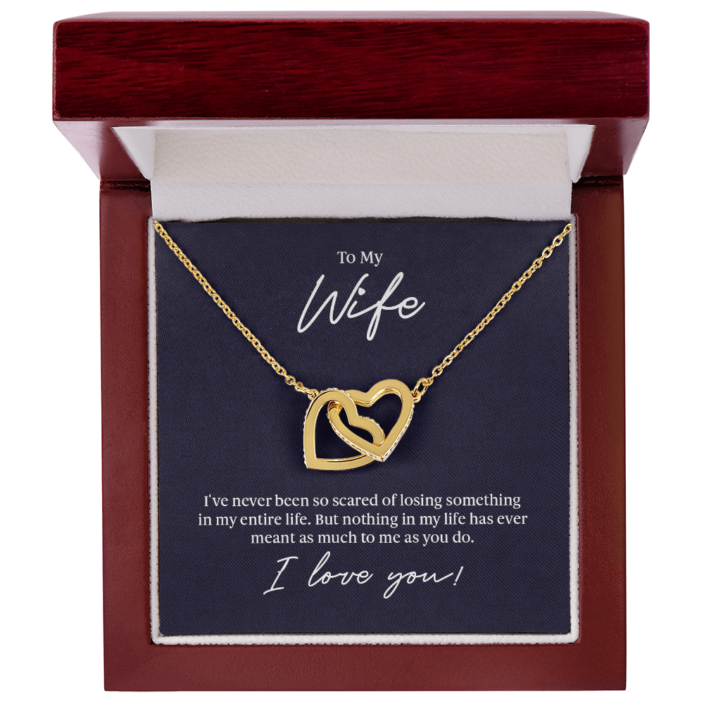 To My Incredible Wife-Interlocking Hearts Necklace-"Fall In Love All Over Again"
