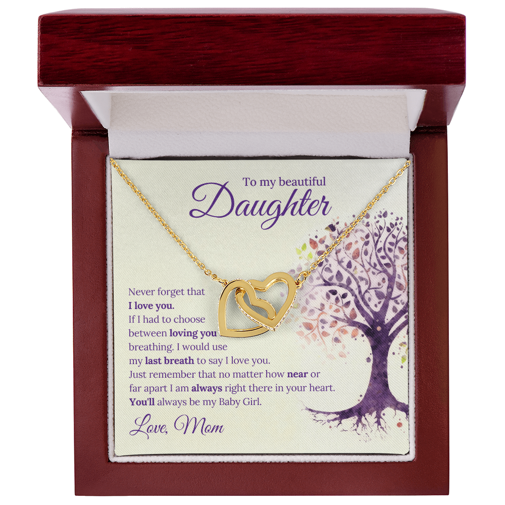 Interlocking Hearts Necklace for Daughter – Gift from Mom & Dad | Symbol of Eternal Love and Bond