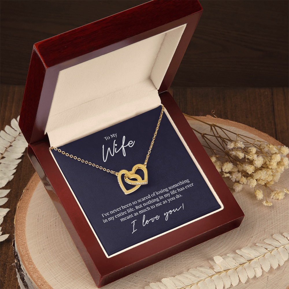 To My Incredible Wife-Interlocking Hearts Necklace-"Fall In Love All Over Again"