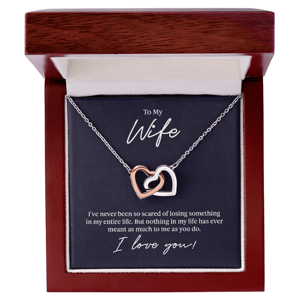 To My Incredible Wife-Interlocking Hearts Necklace-"Fall In Love All Over Again"