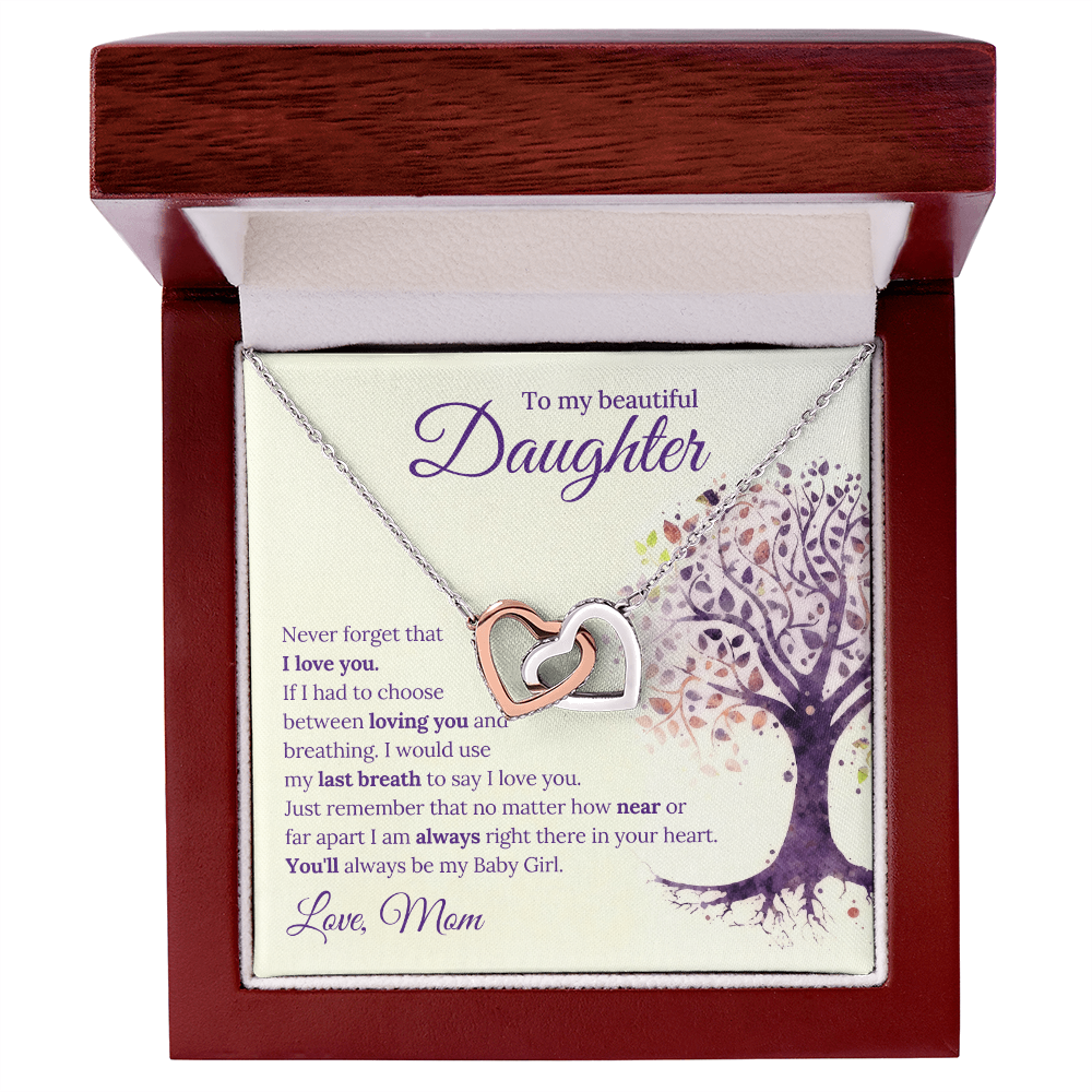 Interlocking Hearts Necklace for Daughter – Gift from Mom & Dad | Symbol of Eternal Love and Bond