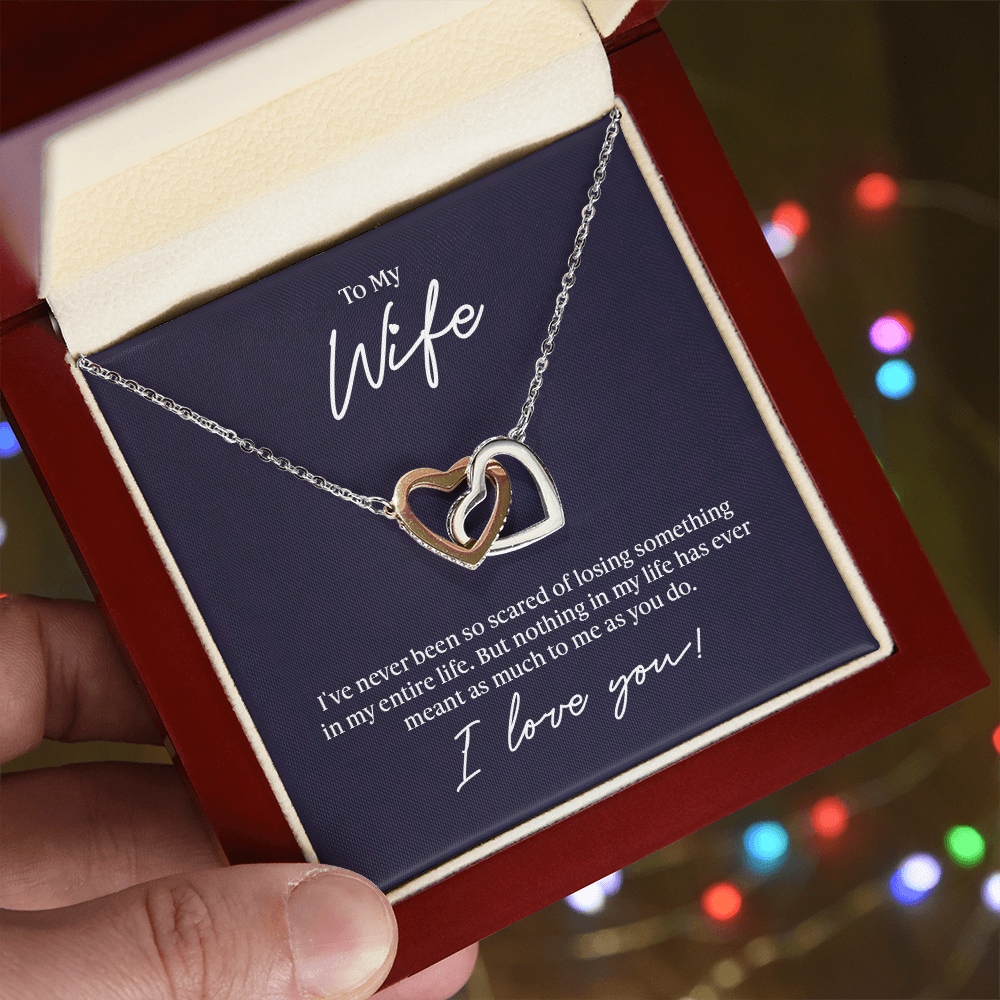 To My Incredible Wife-Interlocking Hearts Necklace-"Fall In Love All Over Again"