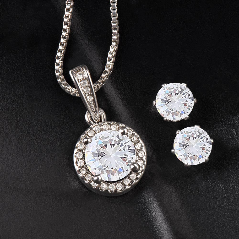 To My Beautiful Wife - Eternal Hope Necklace and Cubic Zirconia Earring