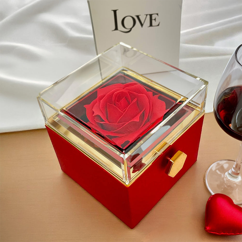 Forever Love Necklace with Rotating Rose Gift Box For my one and only Love