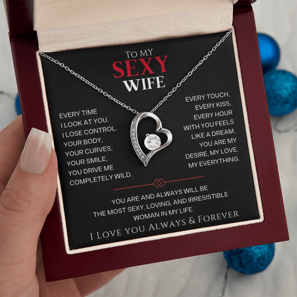 To My Wife – I Love You Always & Forever – Forever Love Necklace & Message Card