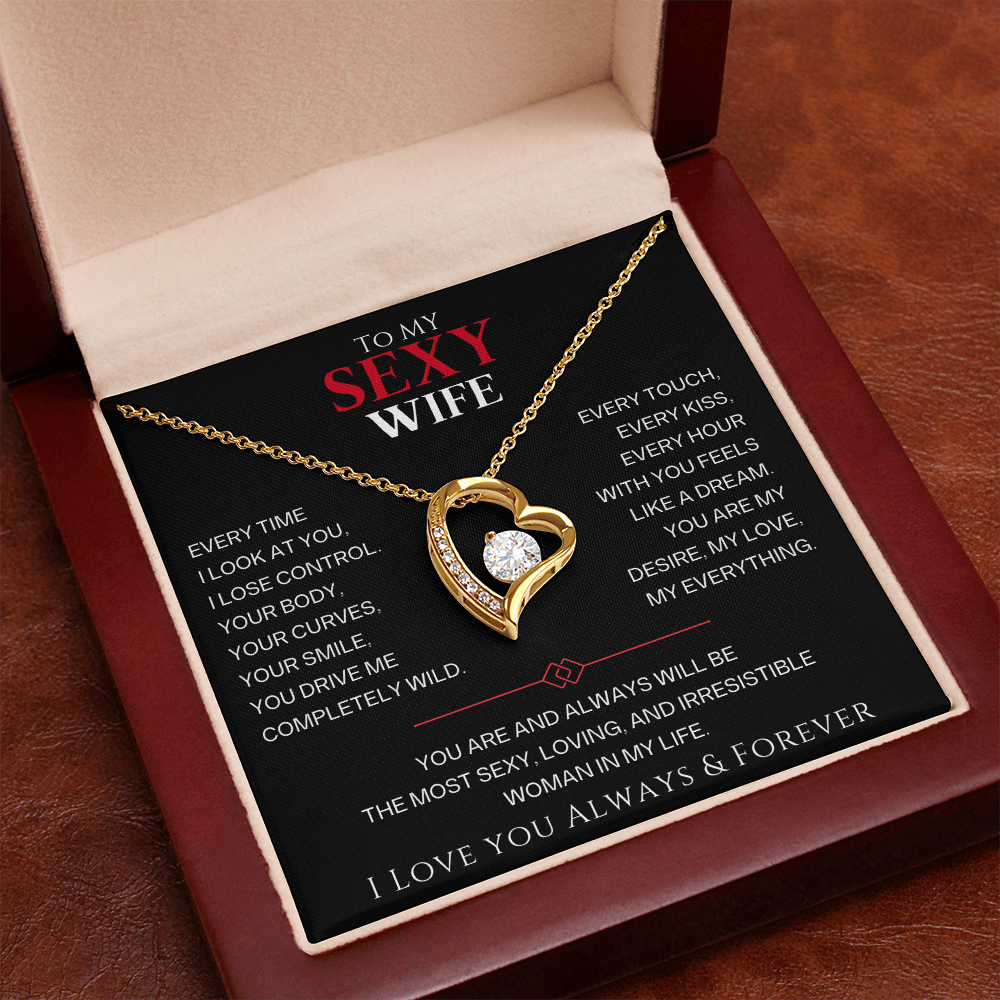 To My Wife – I Love You Always & Forever – Forever Love Necklace & Message Card