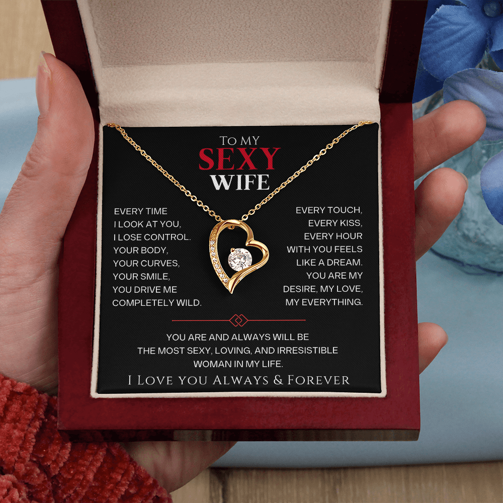 To My Wife – I Love You Always & Forever – Forever Love Necklace & Message Card