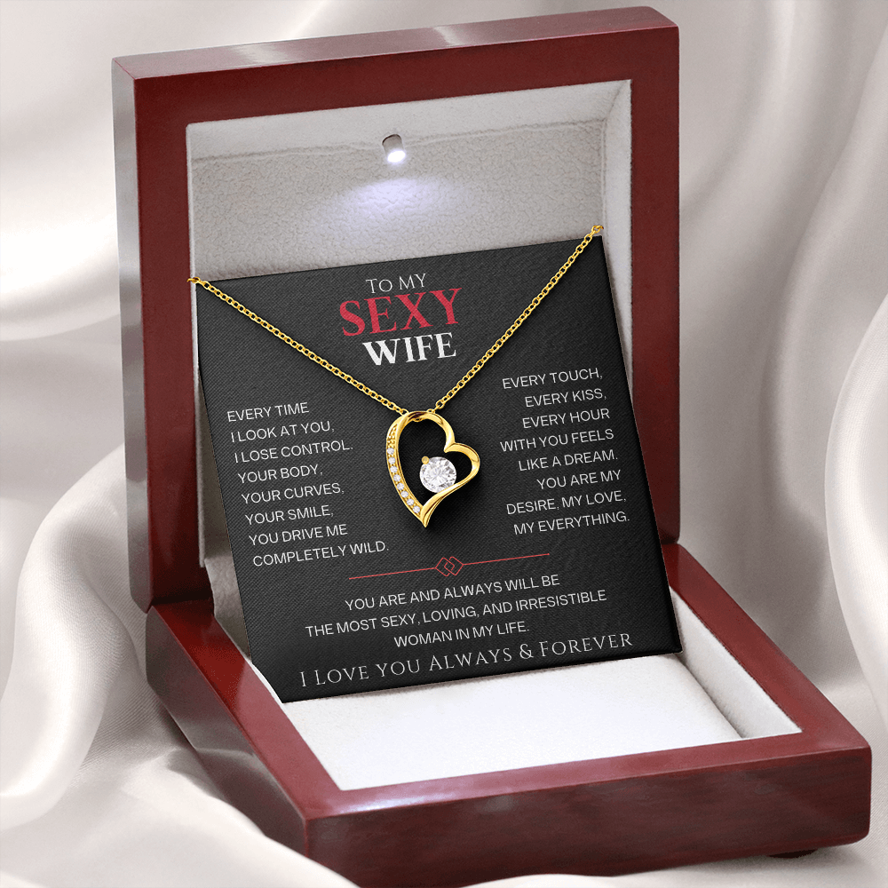 To My Wife – I Love You Always & Forever – Forever Love Necklace & Message Card