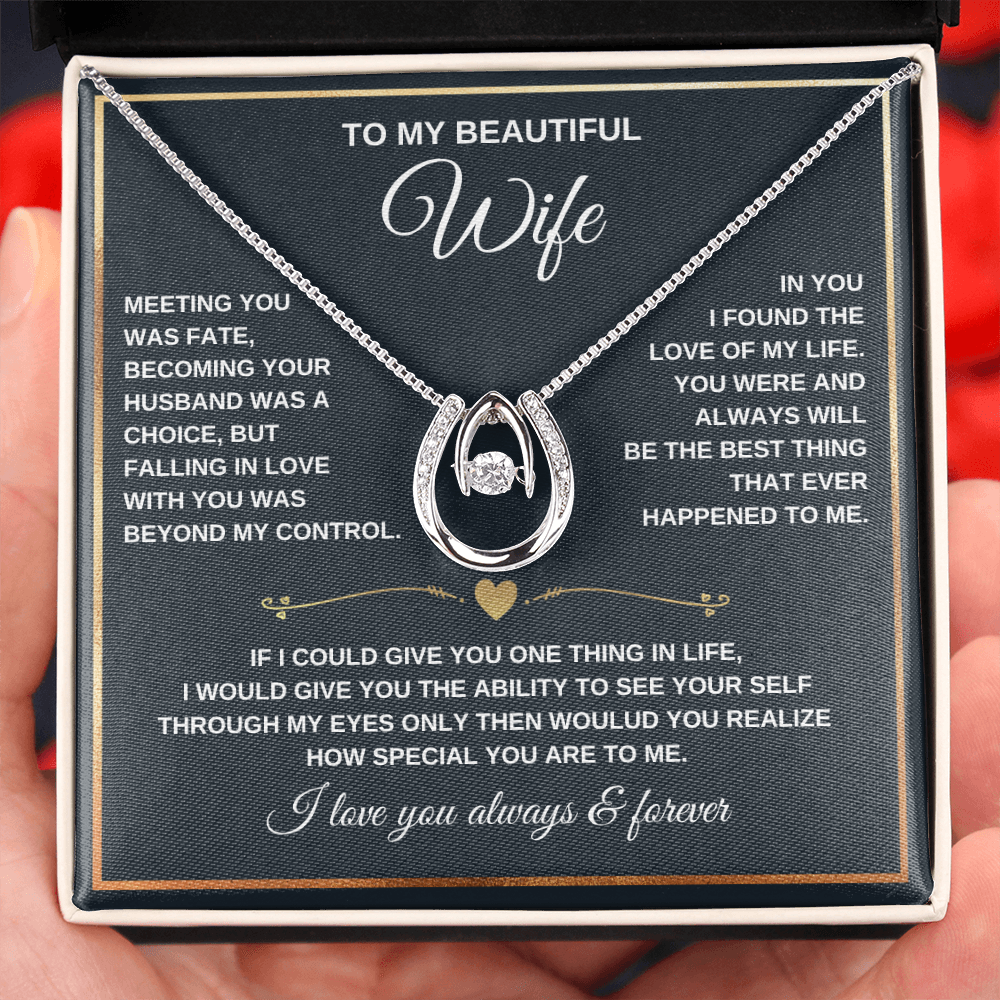 Lucky In Love Necklace – Romantic Gift for Wife | Anniversary, Birthday, Valentine's Jewelry