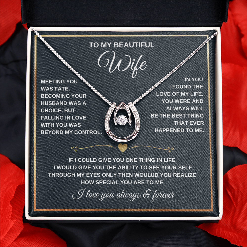 Lucky In Love Necklace – Romantic Gift for Wife | Anniversary, Birthday, Valentine's Jewelry