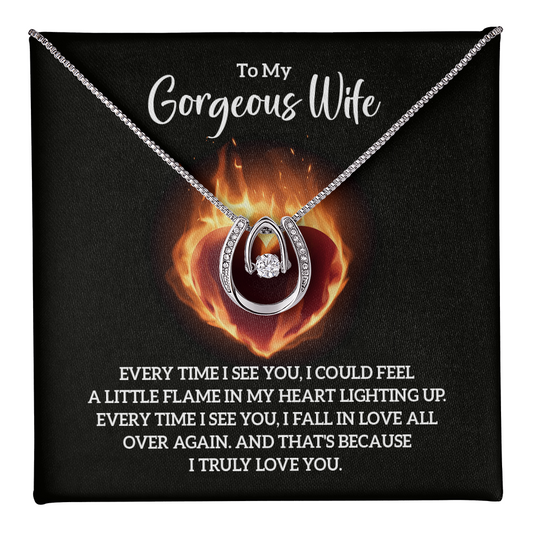 Lucky in Love Necklace for Wife – Meaningful Jewelry Gift for Anniversary or Birthday