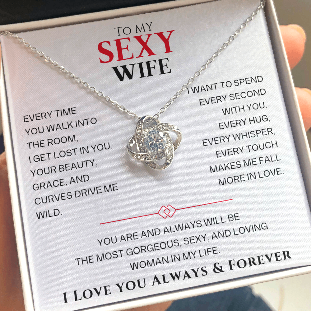 Love Knot Necklace – To My Beautiful Wife – Romantic Gift of Eternal Love