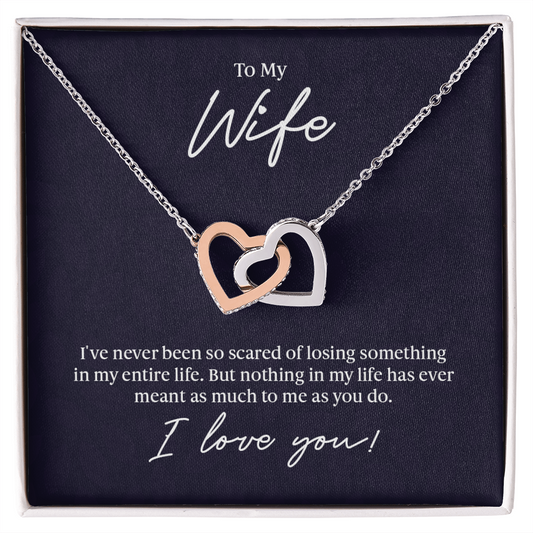 To My Incredible Wife-Interlocking Hearts Necklace-"Fall In Love All Over Again"