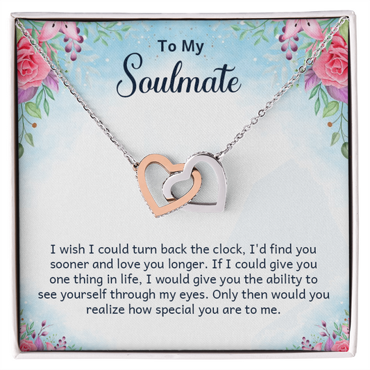Interlocking Hearts Necklace Gift for My Soulmate