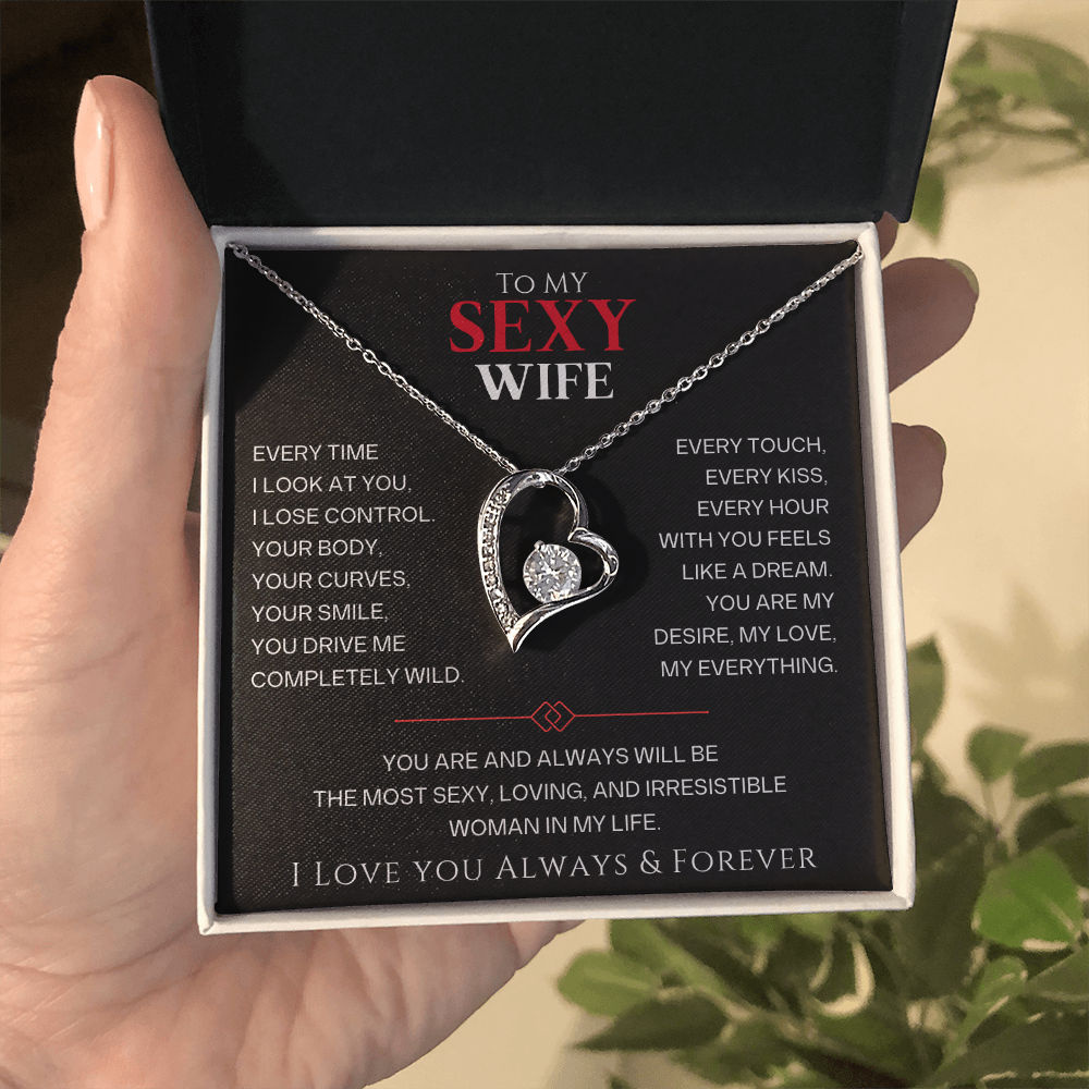 To My Wife – I Love You Always & Forever – Forever Love Necklace & Message Card