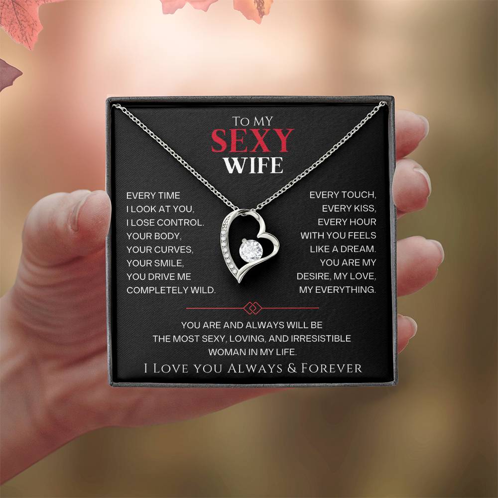 To My Wife – I Love You Always & Forever – Forever Love Necklace & Message Card