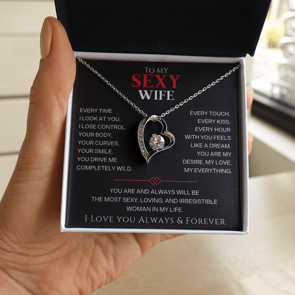 To My Wife – I Love You Always & Forever – Forever Love Necklace & Message Card