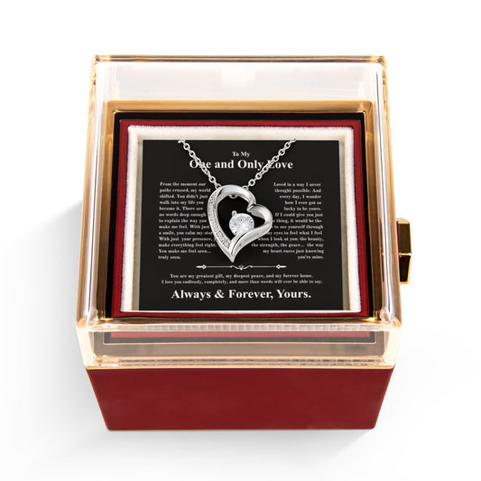 Forever Love Necklace with Rotating Rose Gift Box For my one and only Love