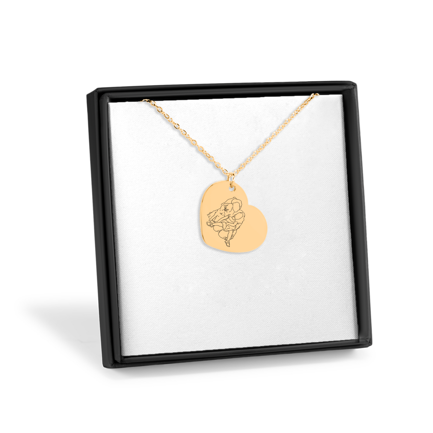 Portrait Heart Necklace for Mother Father and Family with custom engraving